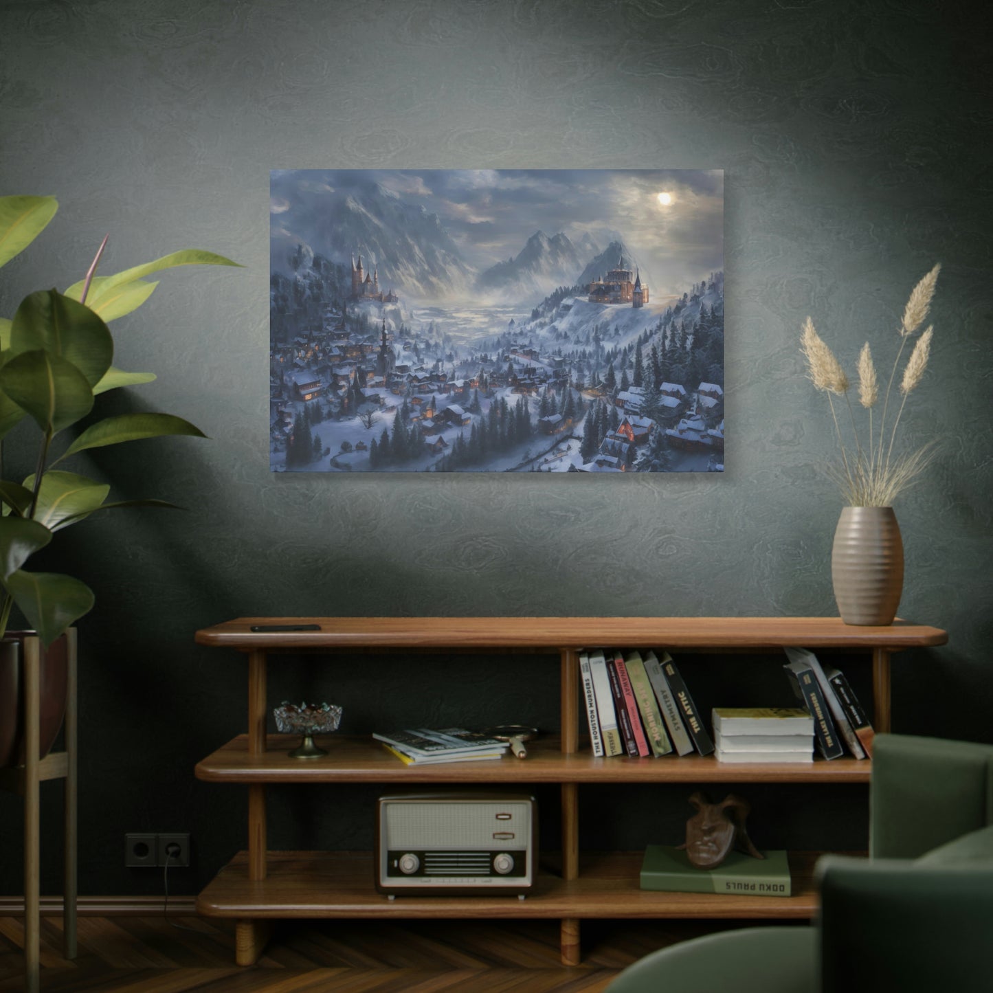 Snowy Mountain Village - Matte Canvas, Stretched, 1.25"