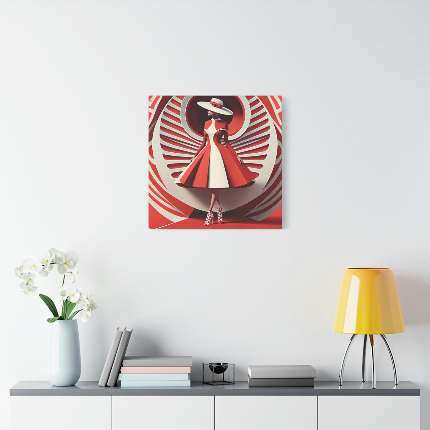 Red and White Elegance - Matte Canvas, Stretched, 1.25"