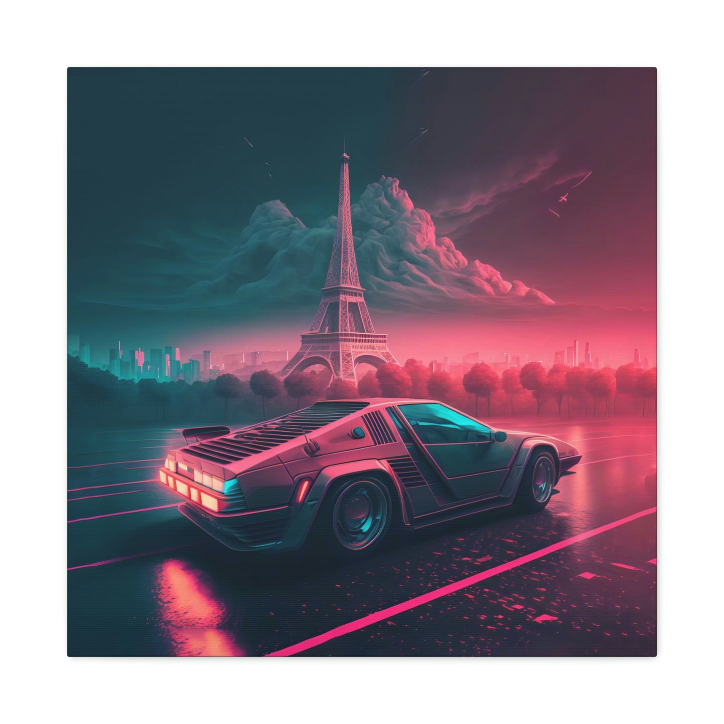 Neon Autoroute - Matte Canvas, Stretched, 1.25"