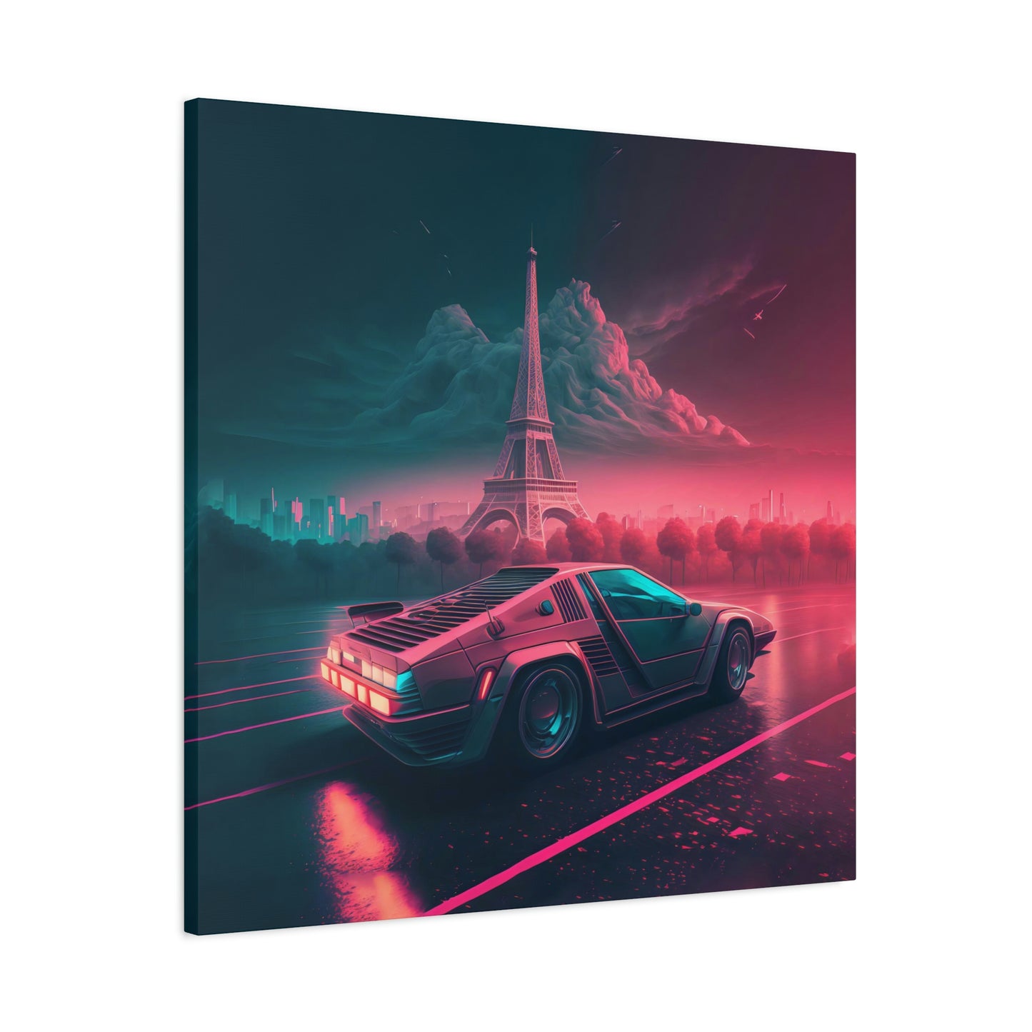 Neon Autoroute - Matte Canvas, Stretched, 1.25"