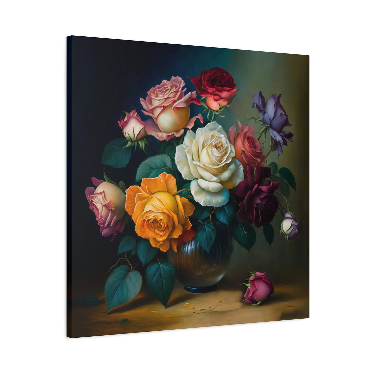 Bouquet of Vibrant Roses - Matte Canvas