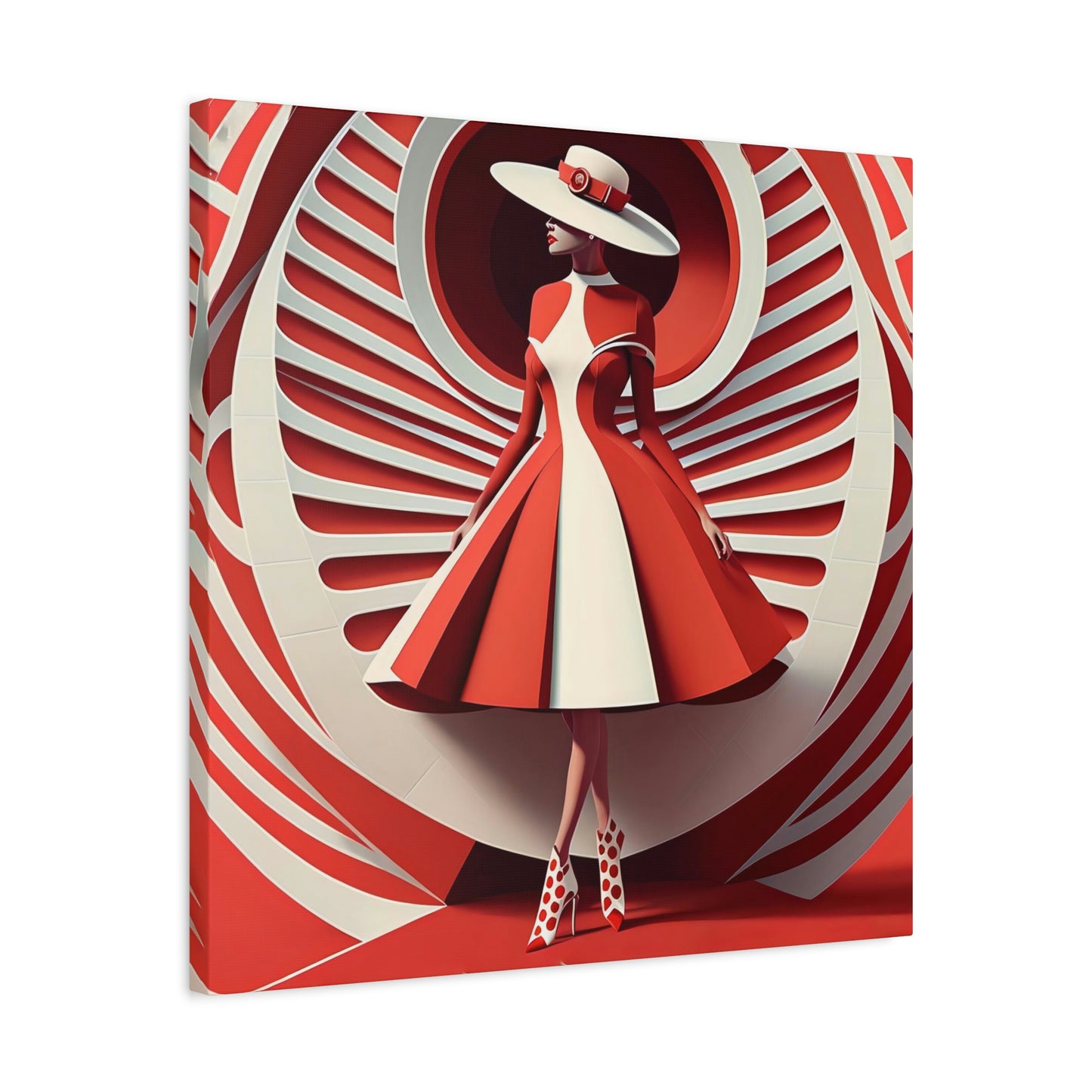 Red and White Elegance - Matte Canvas, Stretched, 1.25"