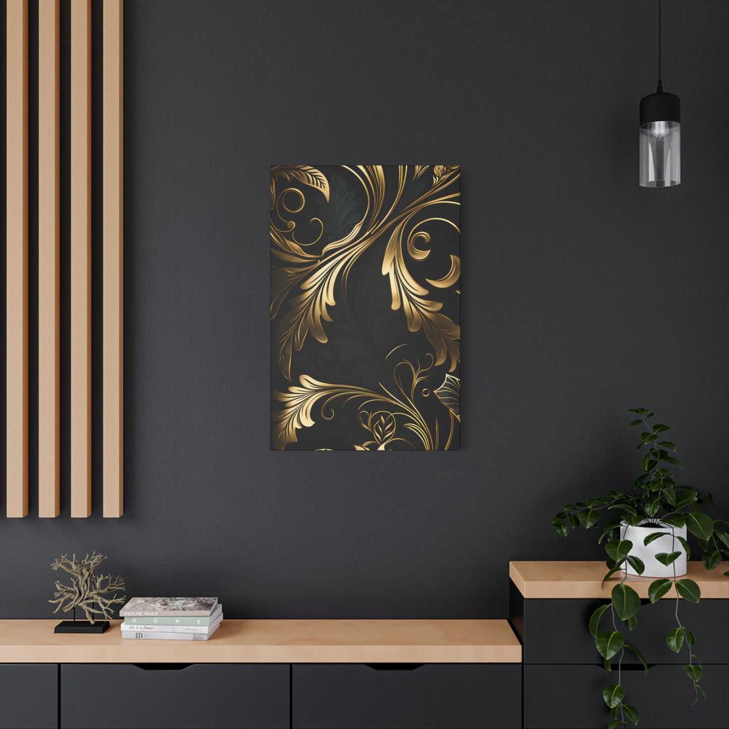 Golden Odyssey on Black - Matte Canvas, Stretched, 1.25"