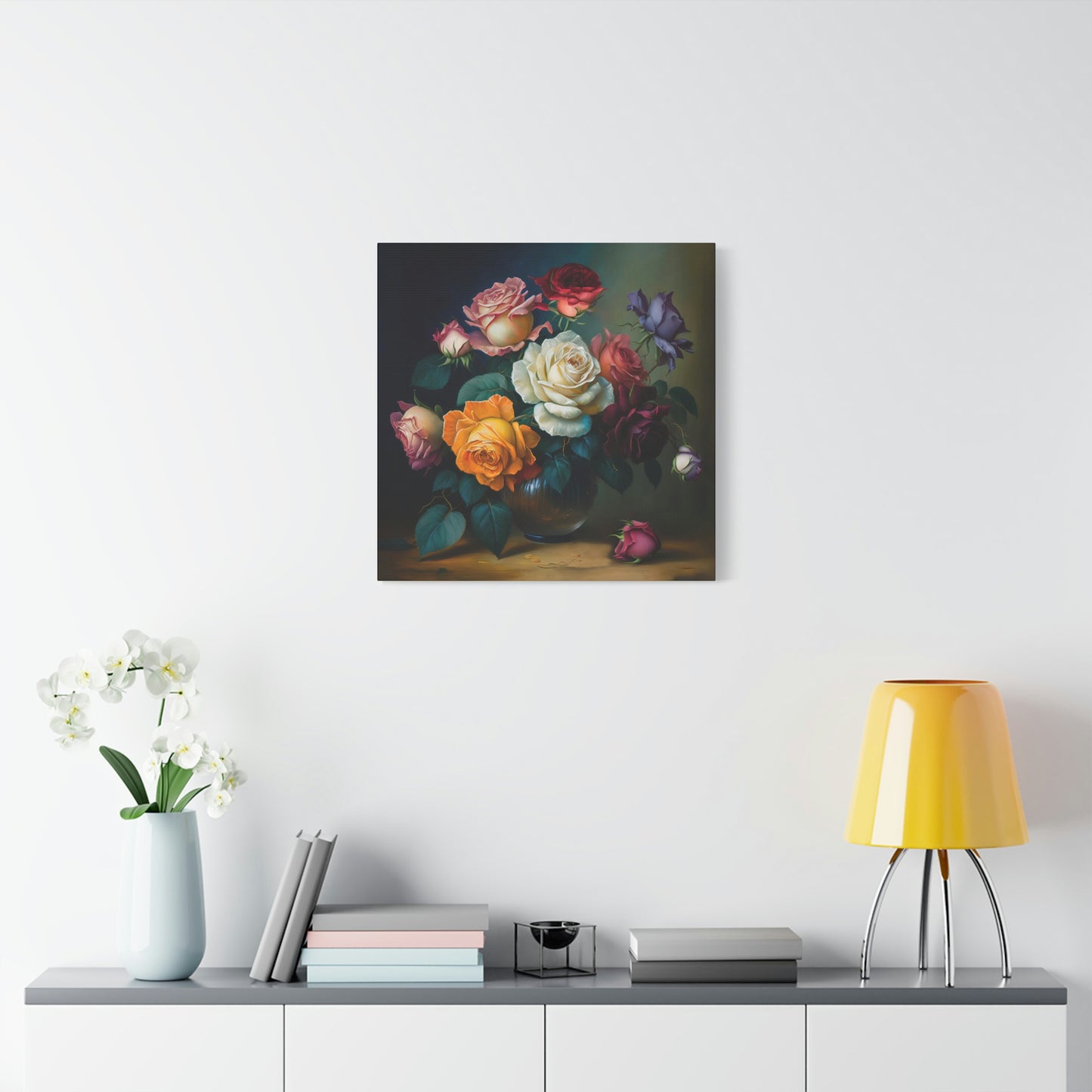 Bouquet of Vibrant Roses - Matte Canvas
