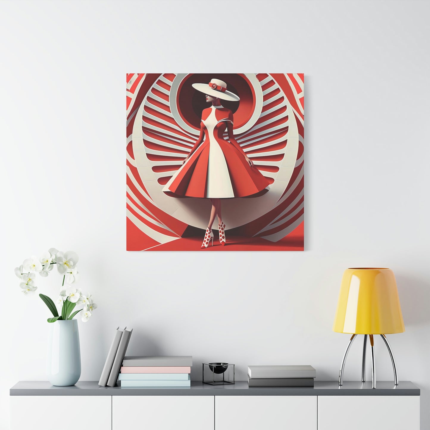 Red and White Elegance - Matte Canvas, Stretched, 1.25"
