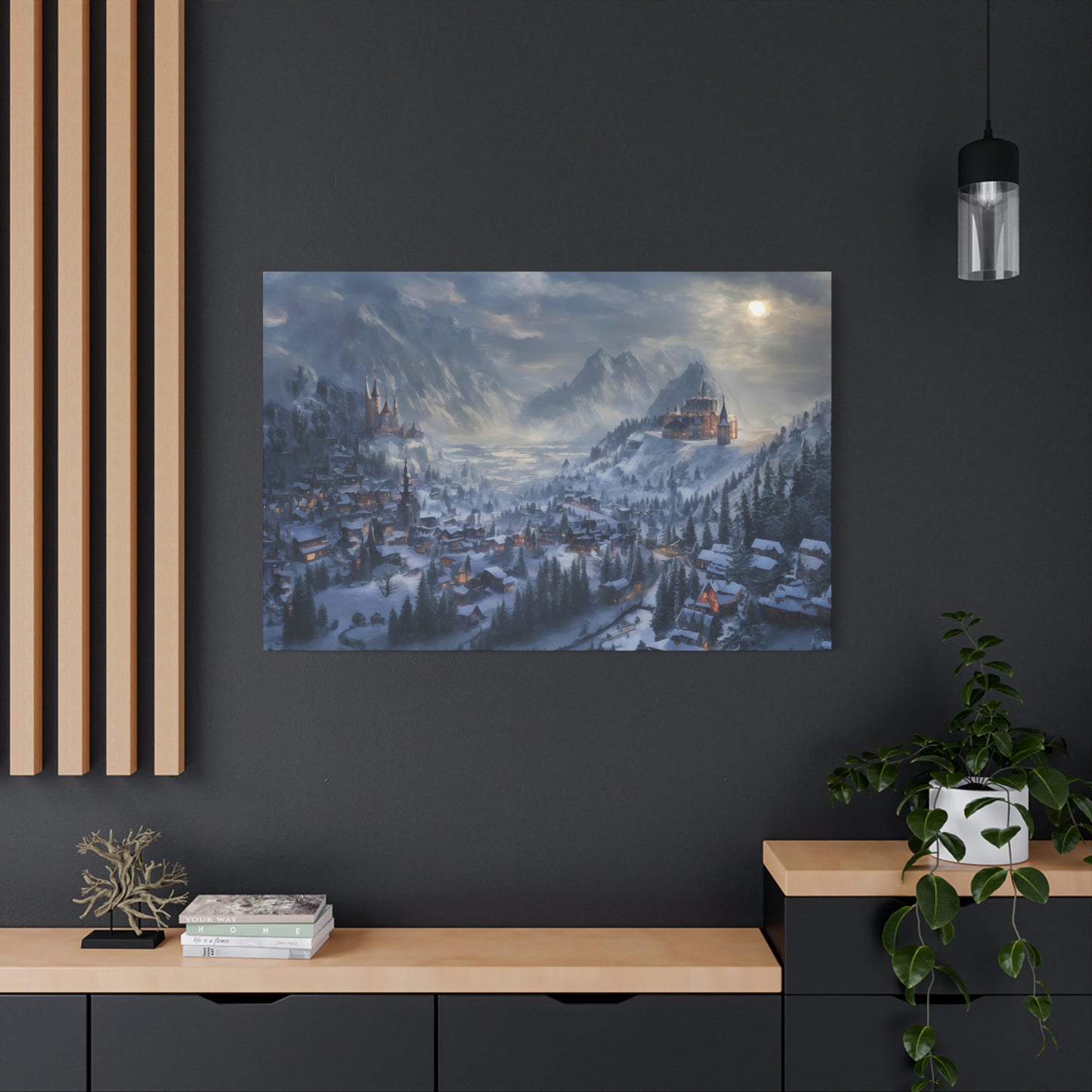 Snowy Mountain Village - Matte Canvas, Stretched, 1.25"