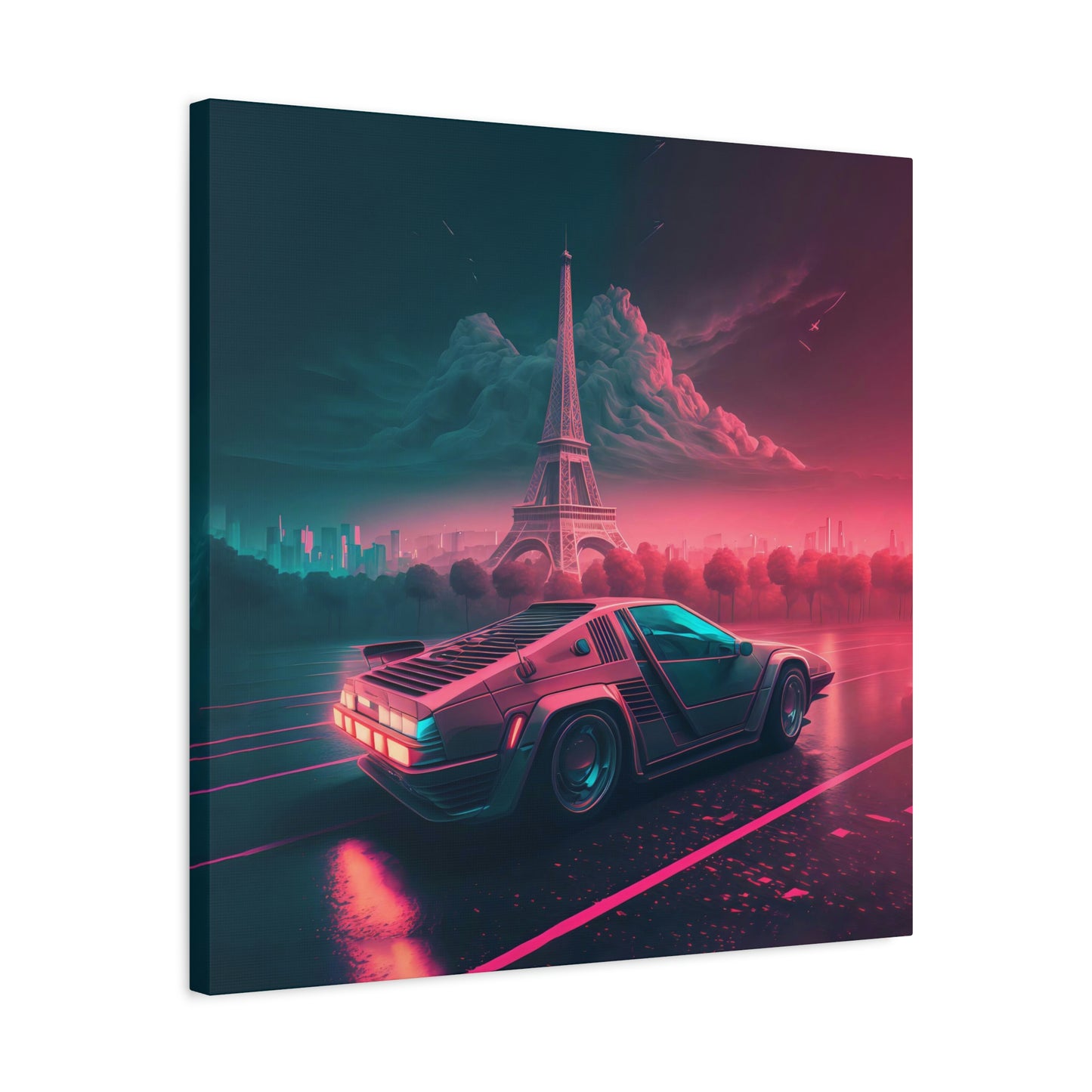 Neon Autoroute - Matte Canvas, Stretched, 1.25"