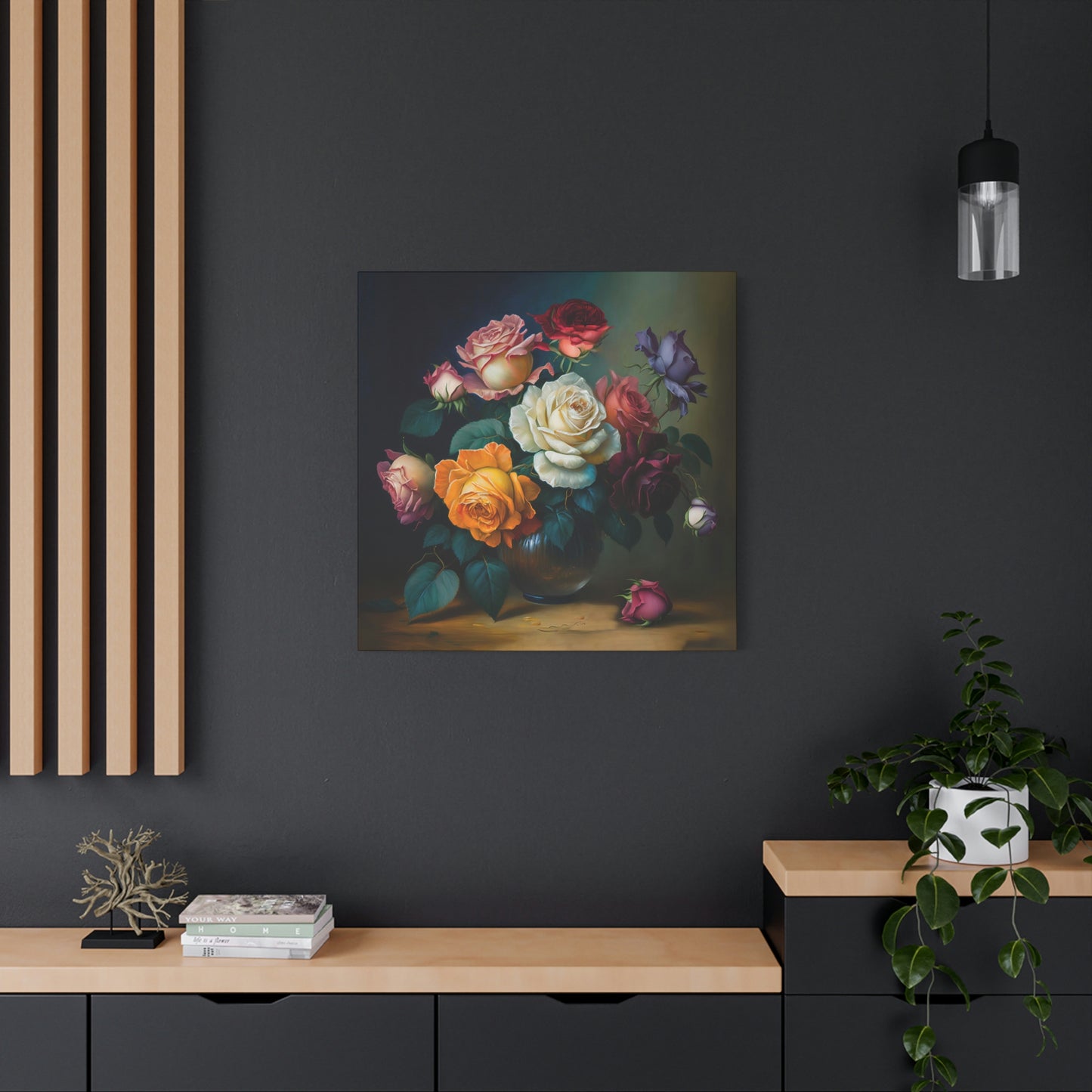 Bouquet of Vibrant Roses - Matte Canvas