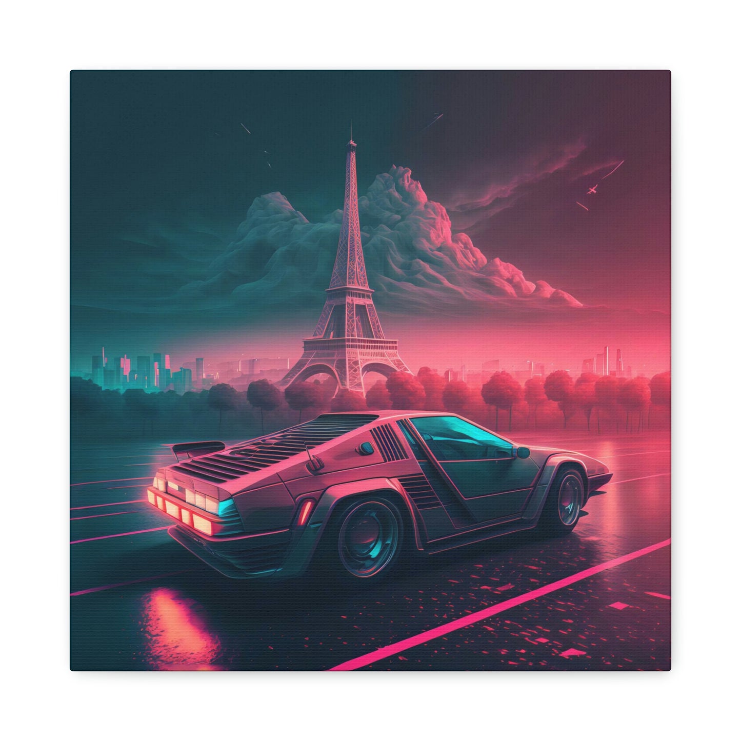 Neon Autoroute - Matte Canvas, Stretched, 1.25"