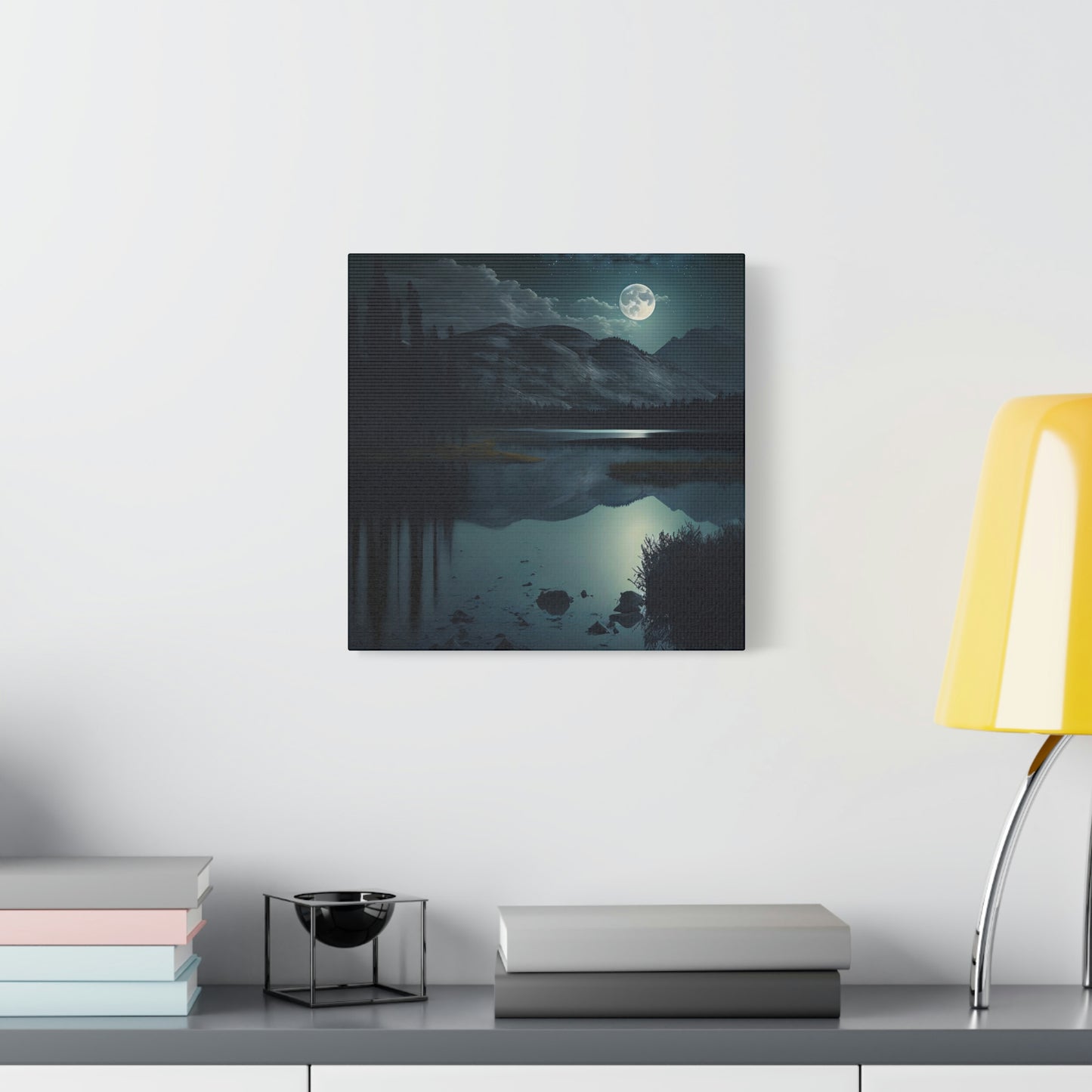 Mountain Lake at Night - Matte Canvas, Stretched, 1.25"