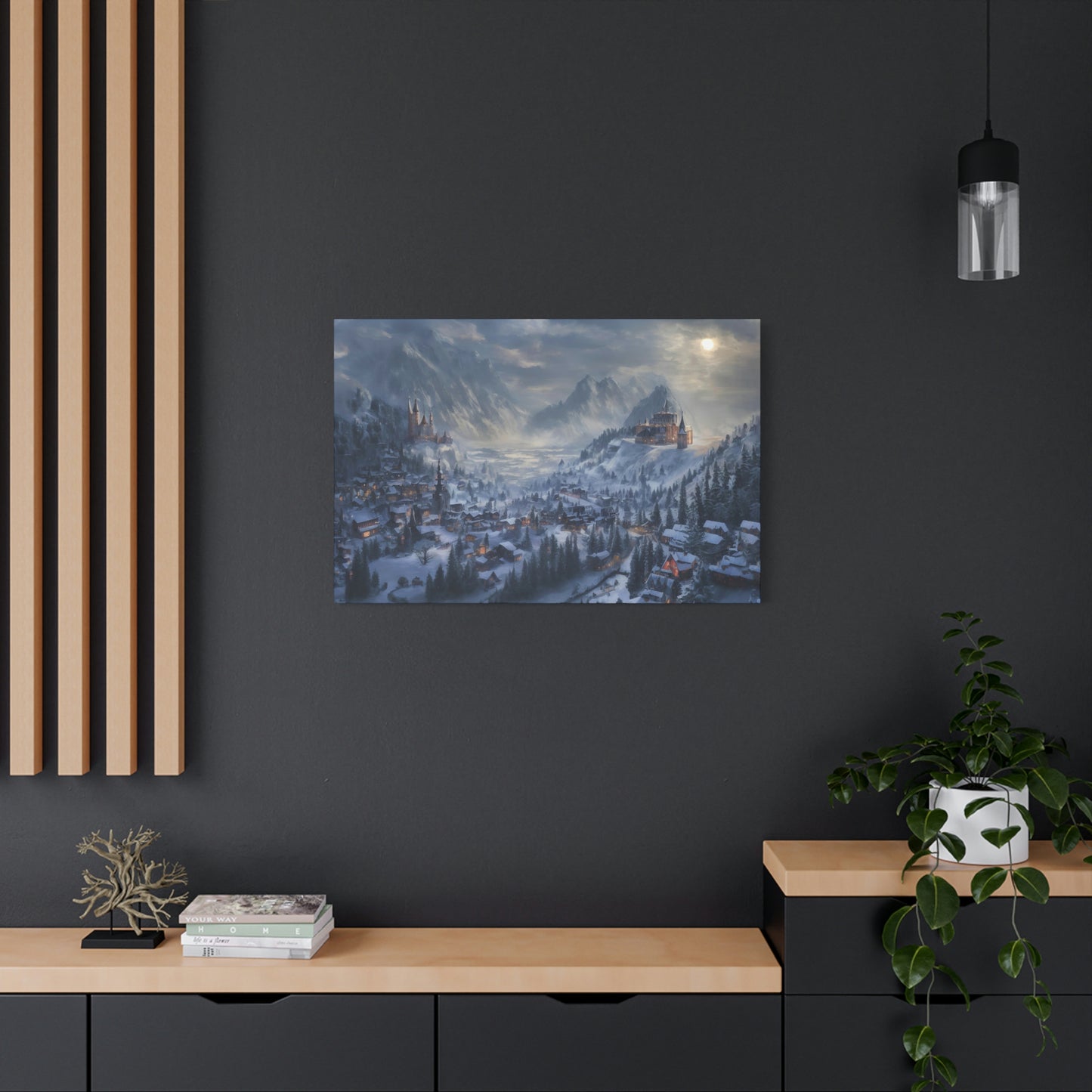 Snowy Mountain Village - Matte Canvas, Stretched, 1.25"