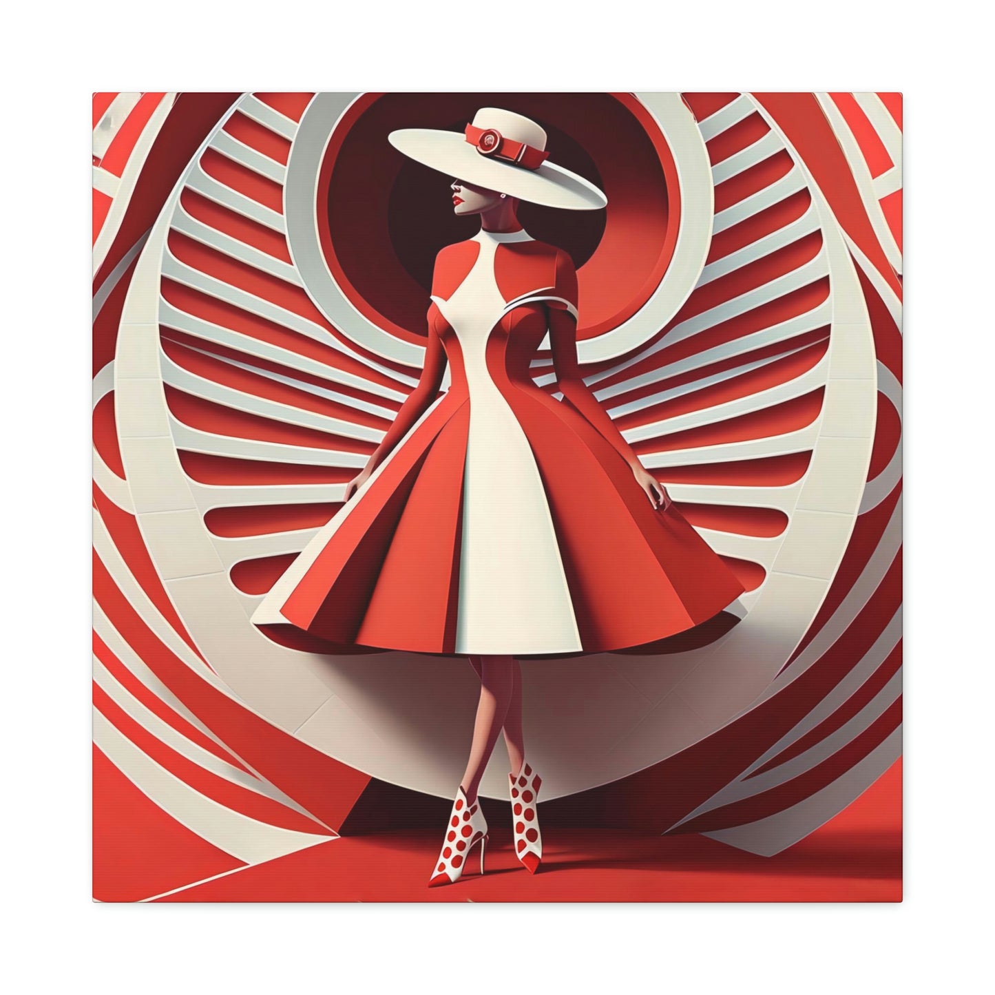 Red and White Elegance - Matte Canvas, Stretched, 1.25"