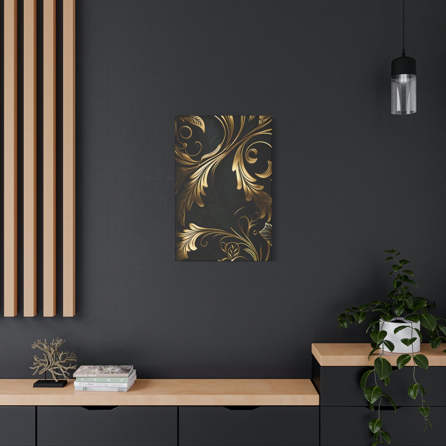Golden Odyssey on Black - Matte Canvas, Stretched, 1.25"