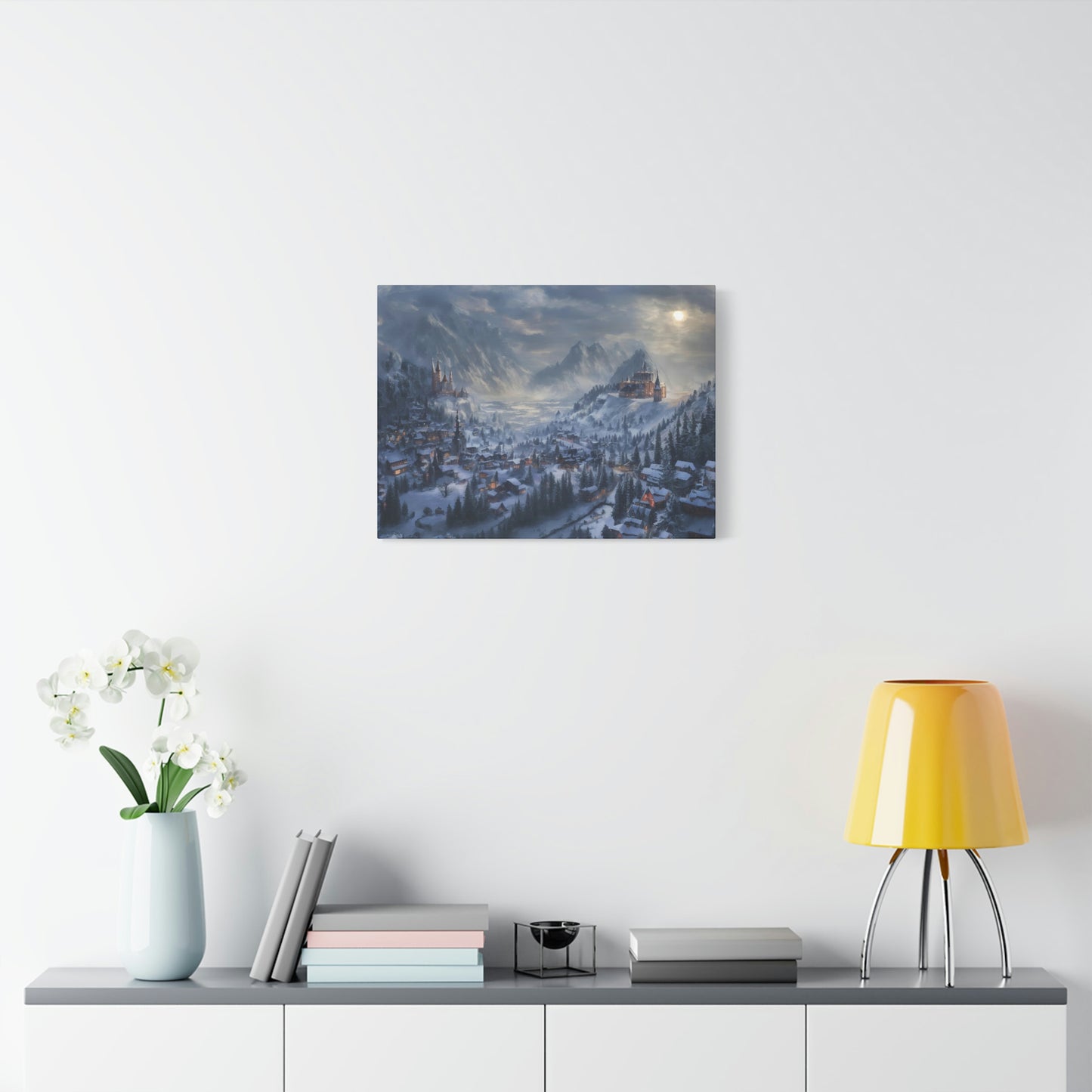 Snowy Mountain Village - Matte Canvas, Stretched, 1.25"