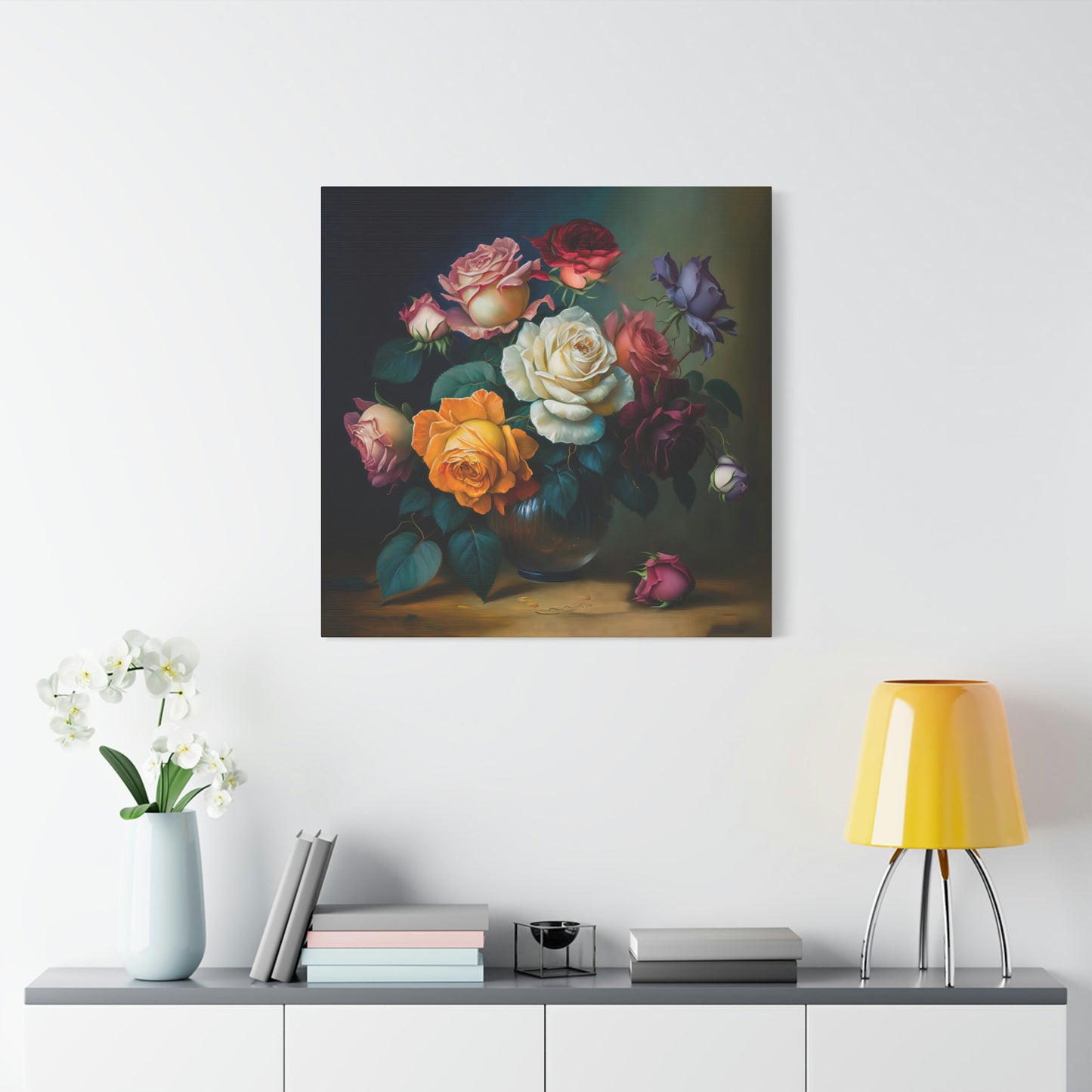 Bouquet of Vibrant Roses - Matte Canvas