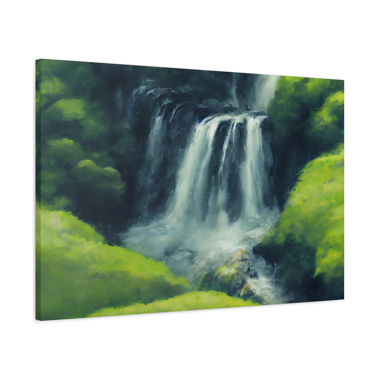 Waterfall in Green Hills - Matte Canvas, Stretched, 1.25"