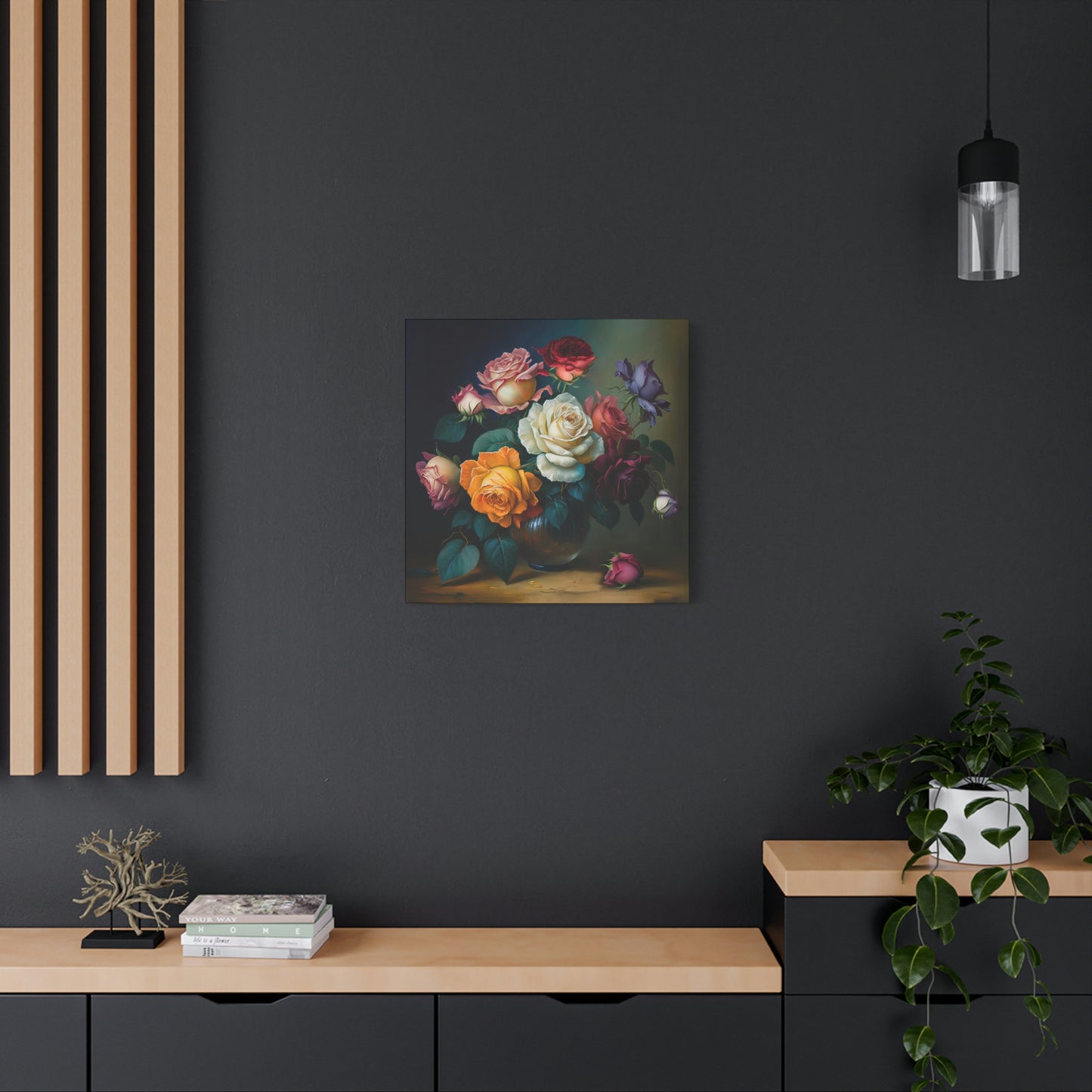 Bouquet of Vibrant Roses - Matte Canvas