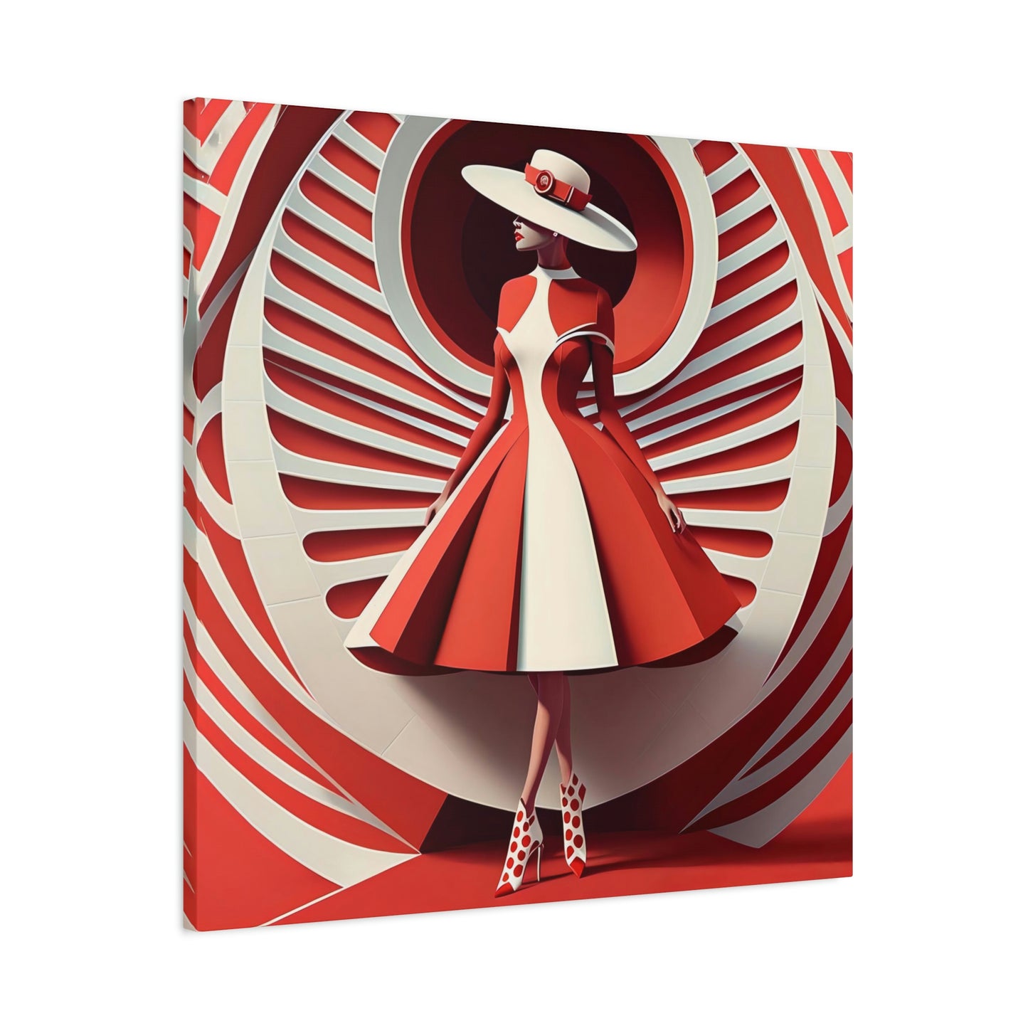 Red and White Elegance - Matte Canvas, Stretched, 1.25"