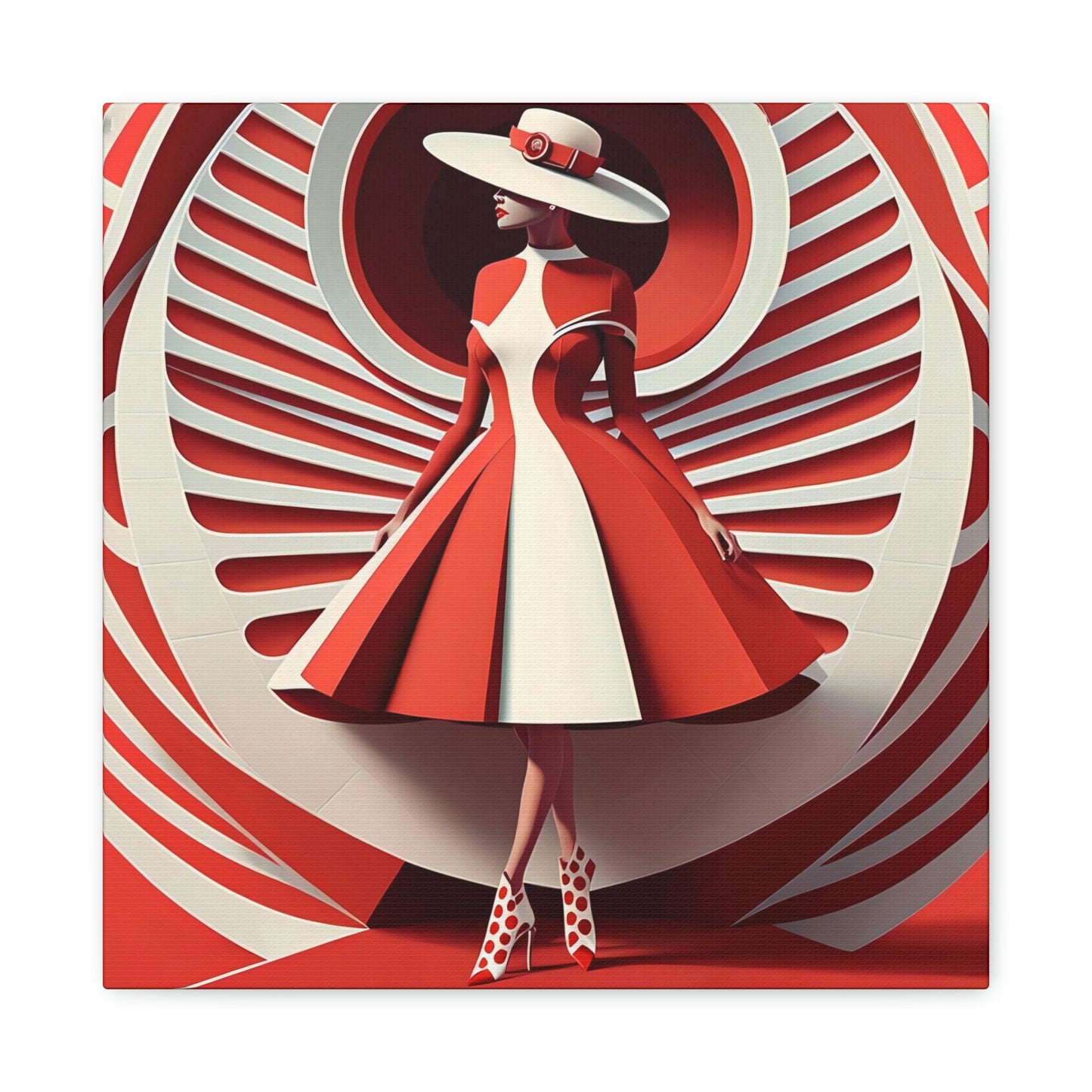 Red and White Elegance - Matte Canvas, Stretched, 1.25"