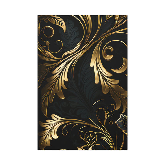 Golden Odyssey on Black - Matte Canvas, Stretched, 1.25"