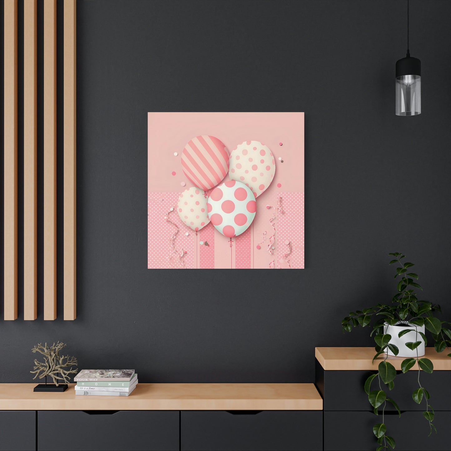 Pink Balloon Adventure - Matte Canvas, Stretched, 1.25"