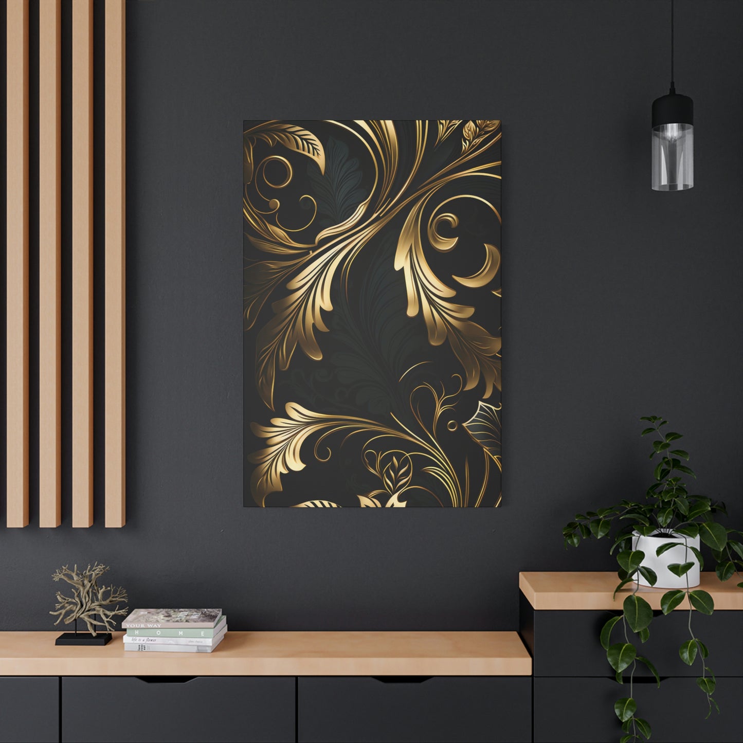 Golden Odyssey on Black - Matte Canvas, Stretched, 1.25"