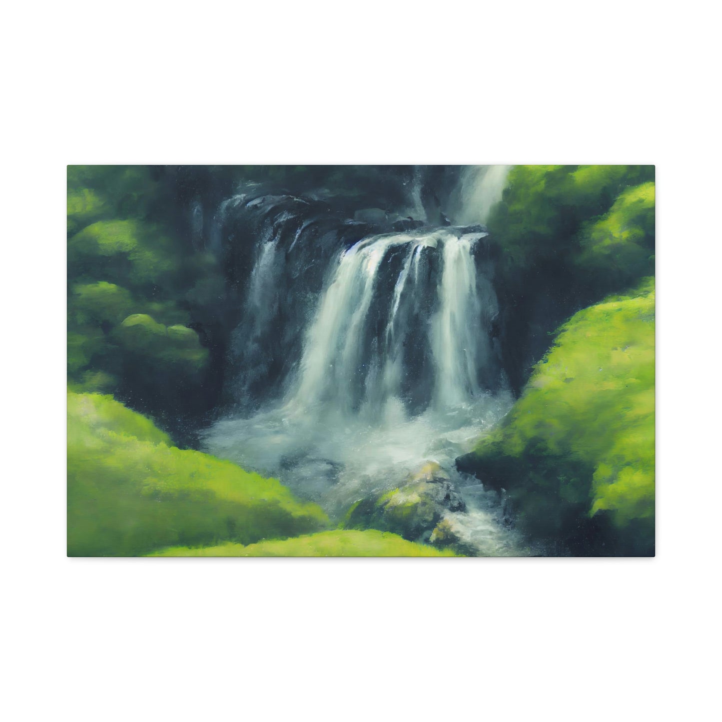 Waterfall in Green Hills - Matte Canvas, Stretched, 1.25"