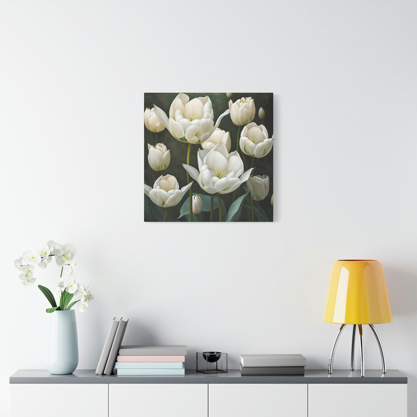 White Tulips - Matte Canvas, Stretched, 1.25"