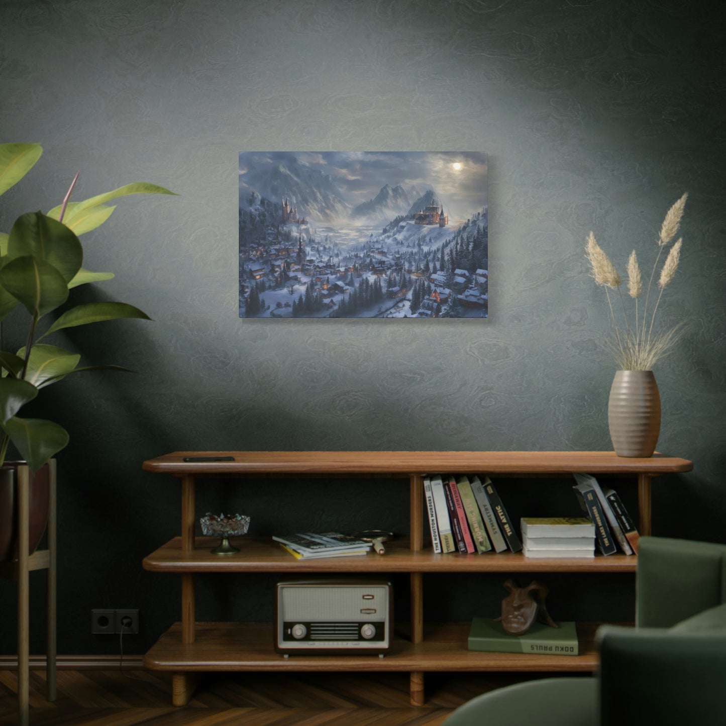 Snowy Mountain Village - Matte Canvas, Stretched, 1.25"