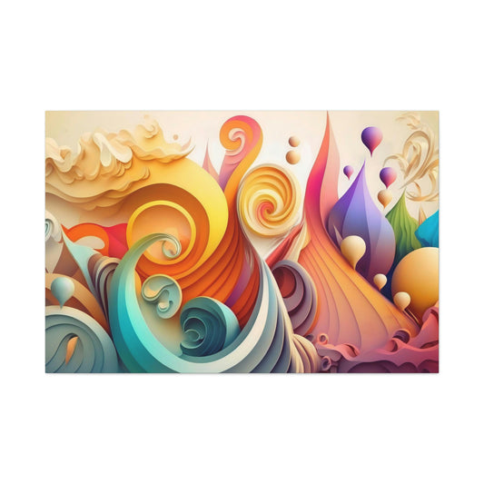 Bright Color Swirls - Matte Canvas, Stretched, 1.25"