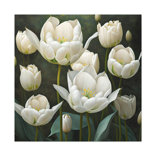 White Tulips - Matte Canvas, Stretched, 1.25"