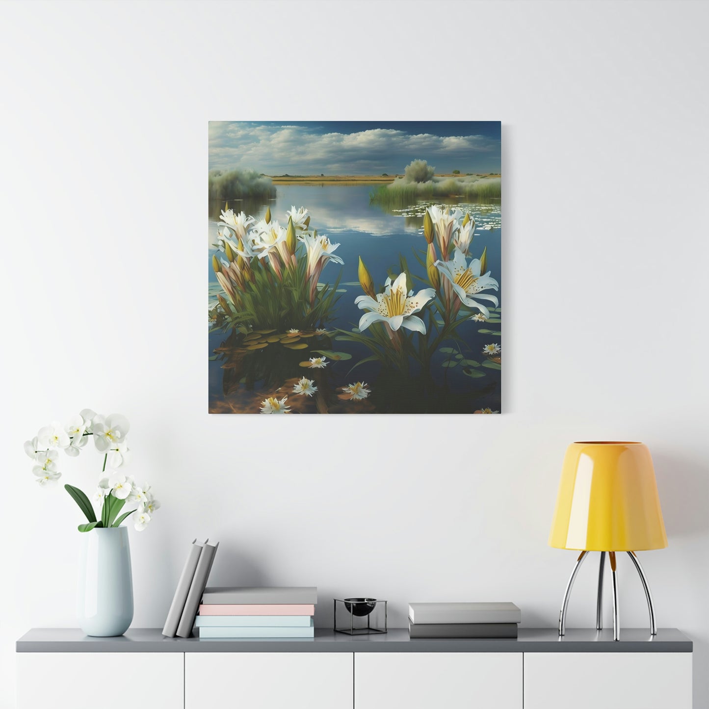 Lilies on a Lake - Matte Canvas, Stretched, 1.25"