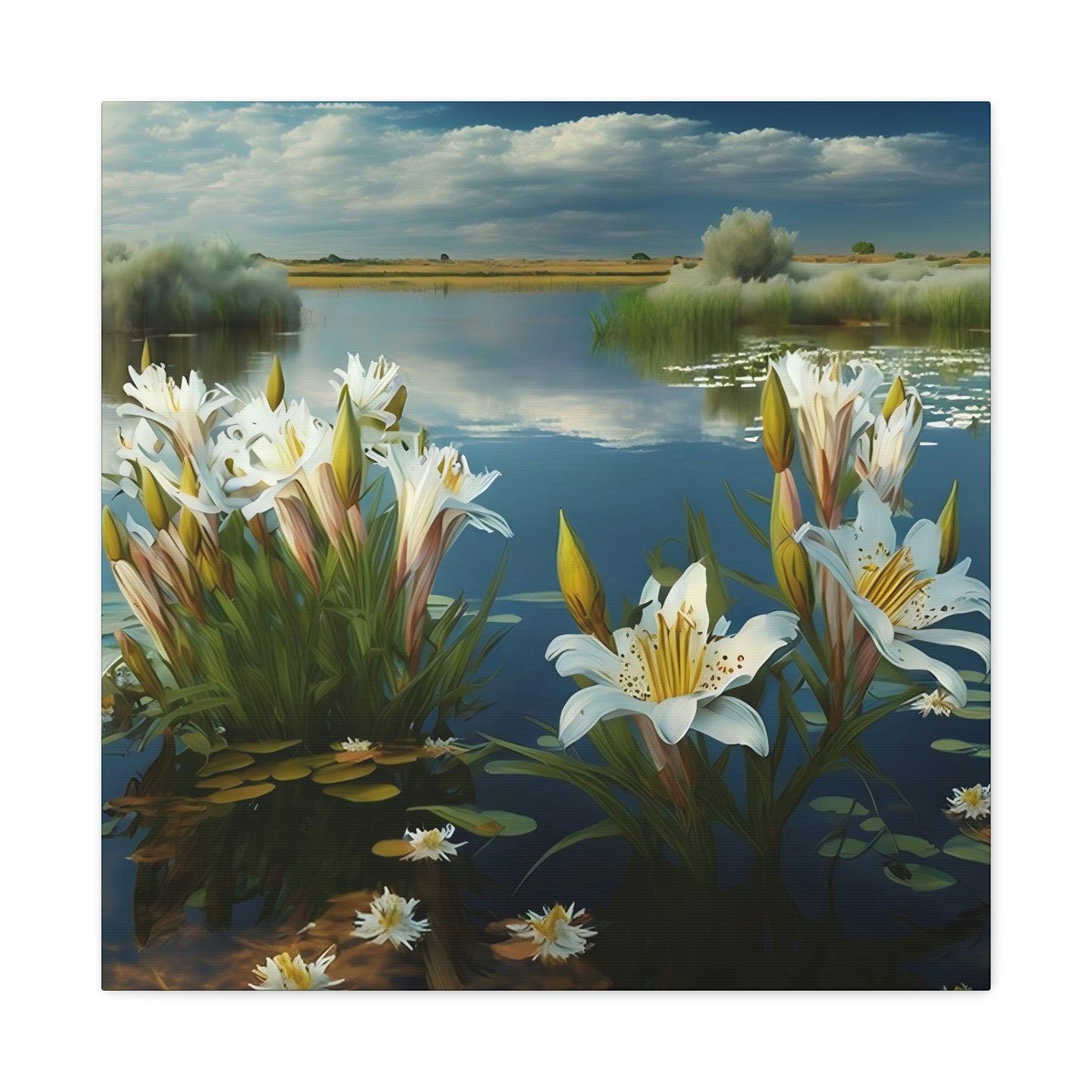 Lilies on a Lake - Matte Canvas, Stretched, 1.25"