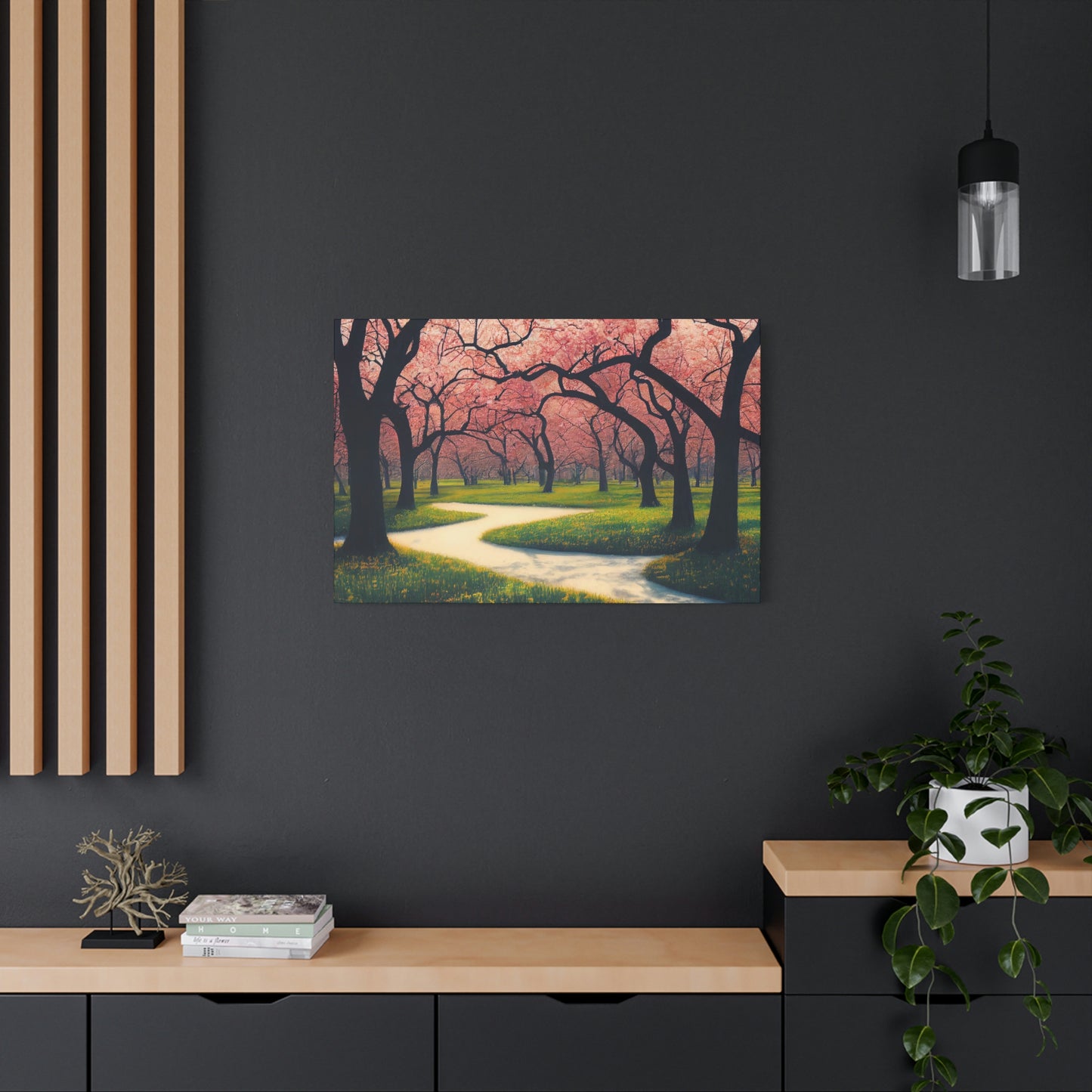 Cherry Garden in Spring - Matte Canvas, Stretched, 1.25"