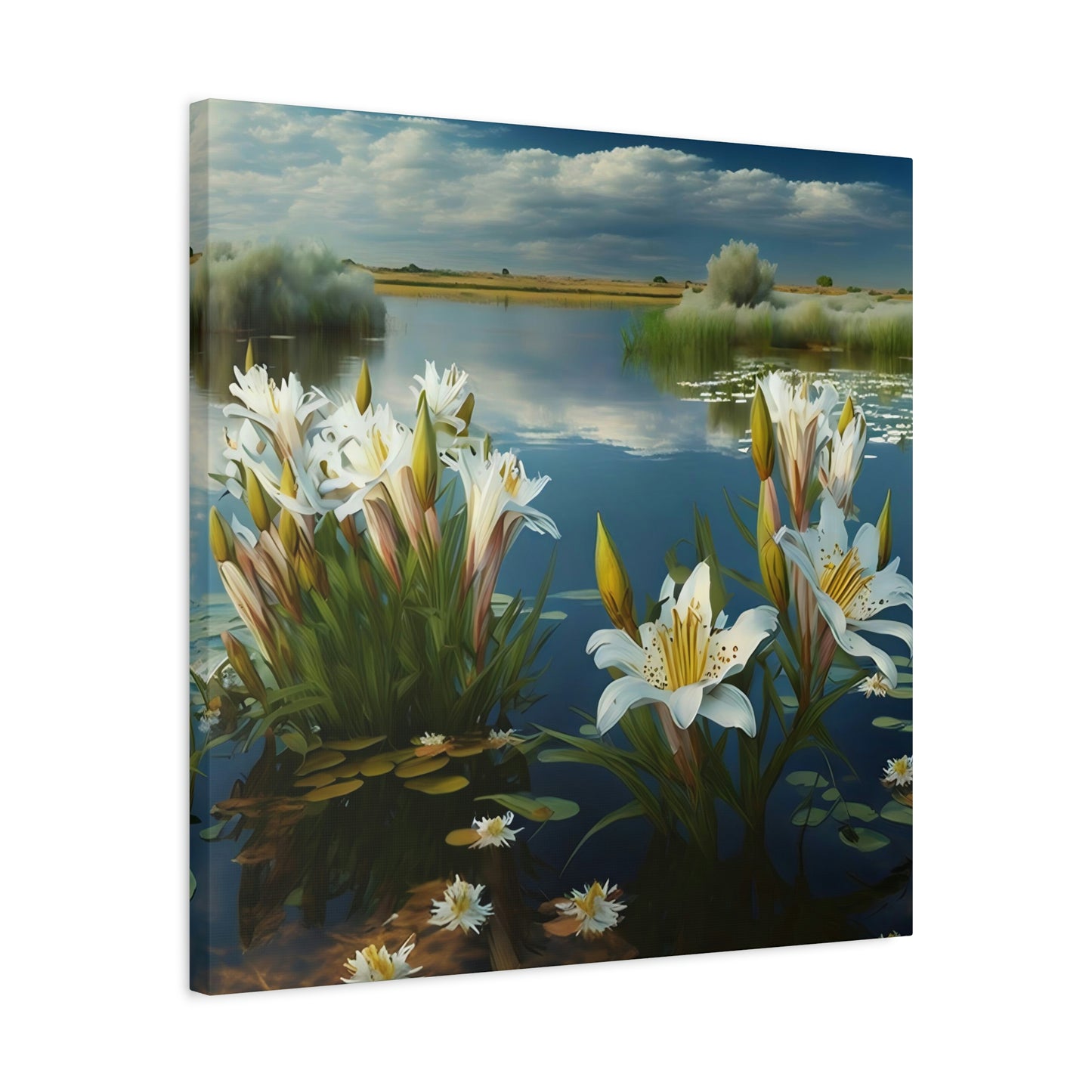 Lilies on a Lake - Matte Canvas, Stretched, 1.25"