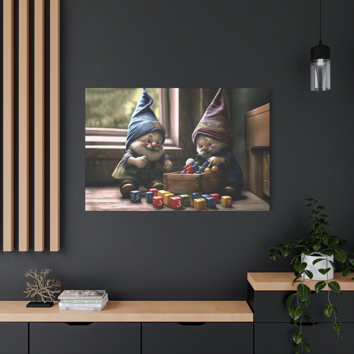 Gnomes Playing With Cubes - Matte Canvas, Stretched, 1.25"