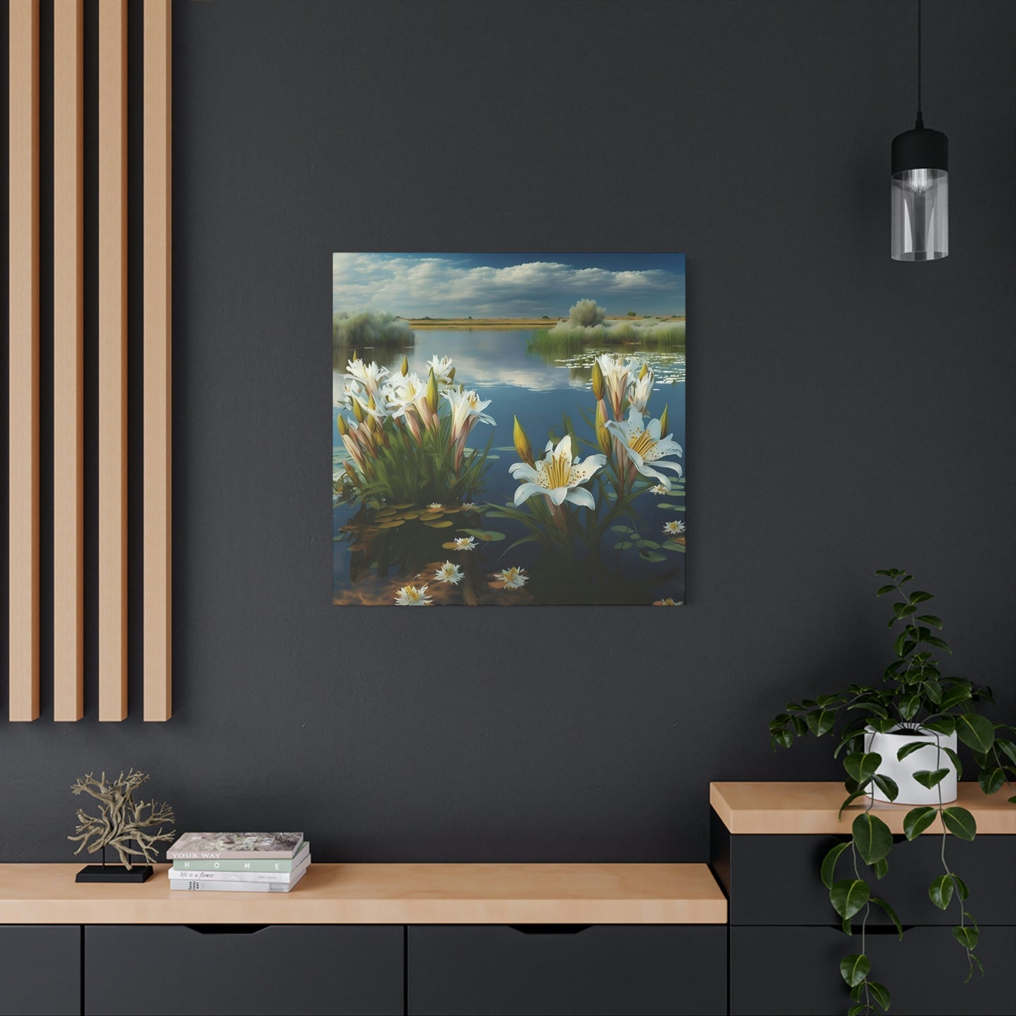 Lilies on a Lake - Matte Canvas, Stretched, 1.25"