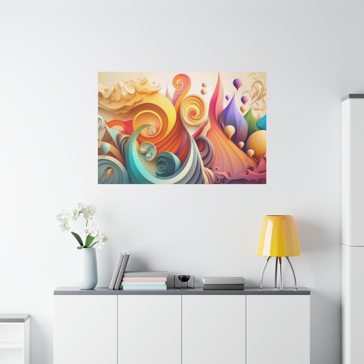 Bright Color Swirls - Matte Canvas, Stretched, 1.25"