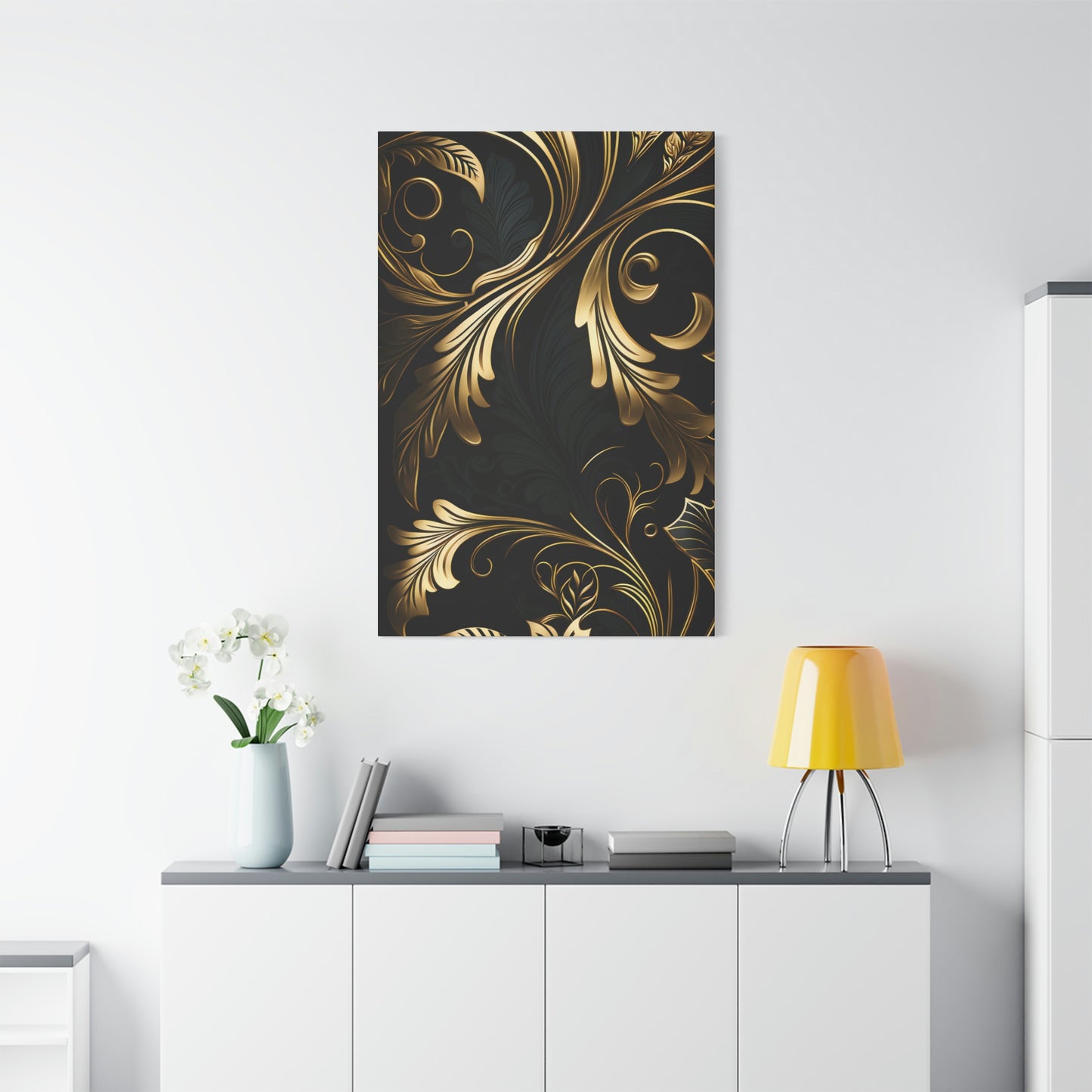 Golden Odyssey on Black - Matte Canvas, Stretched, 1.25"