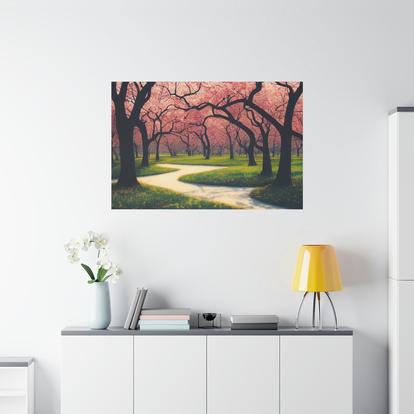 Cherry Garden in Spring - Matte Canvas, Stretched, 1.25"