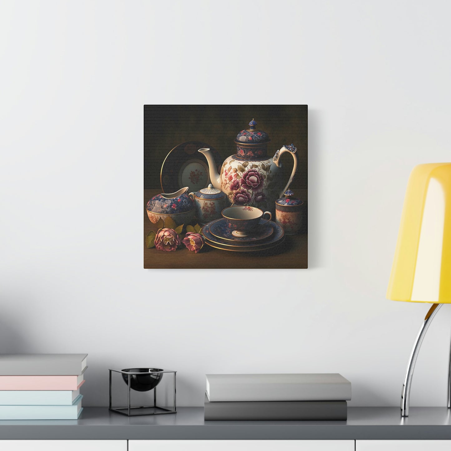 Floral Teapot - Matte Canvas, Stretched, 1.25"