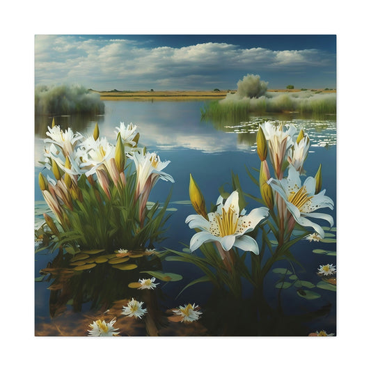Lilies on a Lake - Matte Canvas, Stretched, 1.25"