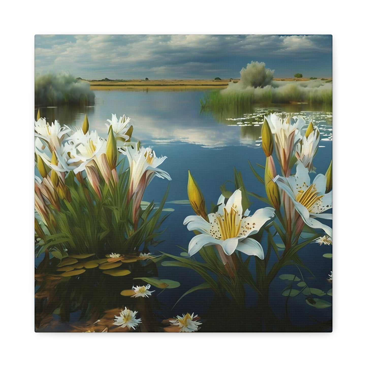 Lilies on a Lake - Matte Canvas, Stretched, 1.25"